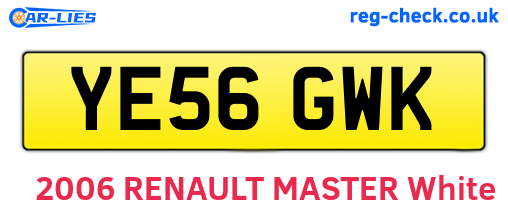 YE56GWK are the vehicle registration plates.