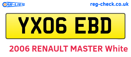 YX06EBD are the vehicle registration plates.