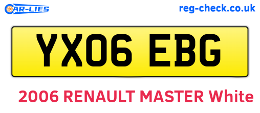 YX06EBG are the vehicle registration plates.