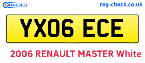 YX06ECE are the vehicle registration plates.