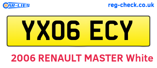 YX06ECY are the vehicle registration plates.