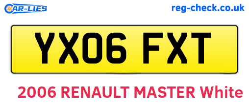 YX06FXT are the vehicle registration plates.