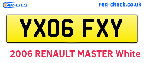 YX06FXY are the vehicle registration plates.