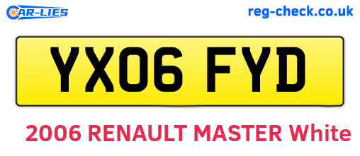 YX06FYD are the vehicle registration plates.