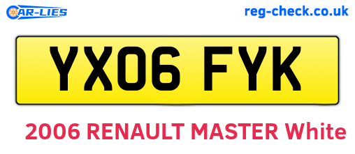 YX06FYK are the vehicle registration plates.