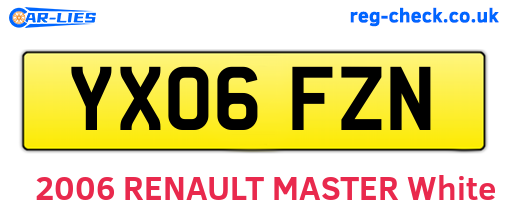 YX06FZN are the vehicle registration plates.