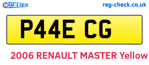 P44ECG are the vehicle registration plates.