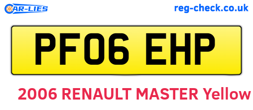 PF06EHP are the vehicle registration plates.