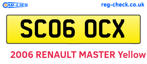 SC06OCX are the vehicle registration plates.