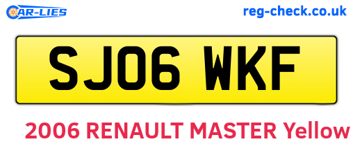 SJ06WKF are the vehicle registration plates.