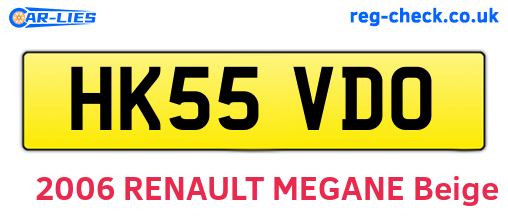 HK55VDO are the vehicle registration plates.
