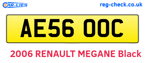 AE56OOC are the vehicle registration plates.