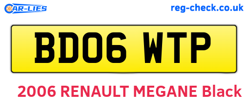 BD06WTP are the vehicle registration plates.