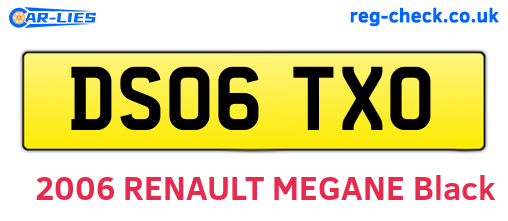 DS06TXO are the vehicle registration plates.