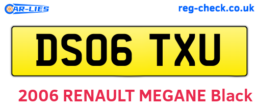 DS06TXU are the vehicle registration plates.