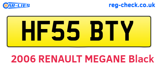 HF55BTY are the vehicle registration plates.