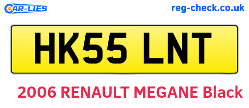 HK55LNT are the vehicle registration plates.