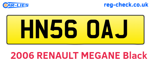 HN56OAJ are the vehicle registration plates.