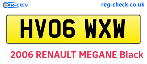 HV06WXW are the vehicle registration plates.