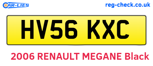 HV56KXC are the vehicle registration plates.