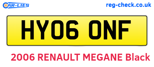 HY06ONF are the vehicle registration plates.