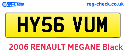 HY56VUM are the vehicle registration plates.