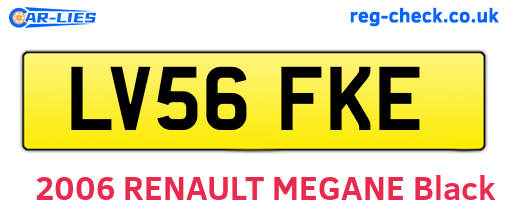 LV56FKE are the vehicle registration plates.