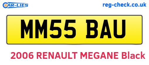 MM55BAU are the vehicle registration plates.