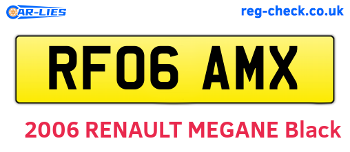 RF06AMX are the vehicle registration plates.