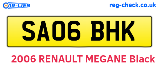 SA06BHK are the vehicle registration plates.