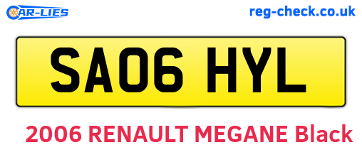 SA06HYL are the vehicle registration plates.