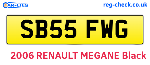 SB55FWG are the vehicle registration plates.