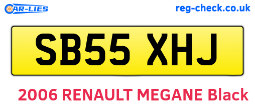 SB55XHJ are the vehicle registration plates.