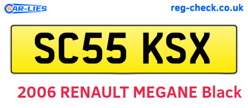 SC55KSX are the vehicle registration plates.