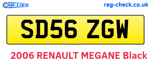 SD56ZGW are the vehicle registration plates.