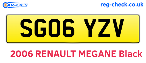 SG06YZV are the vehicle registration plates.
