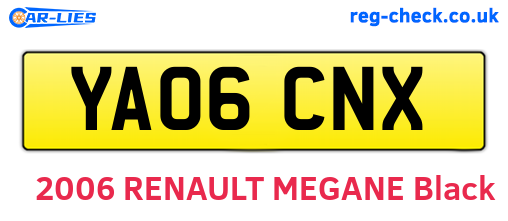 YA06CNX are the vehicle registration plates.
