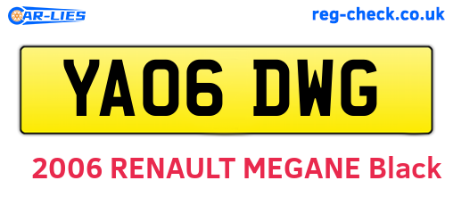 YA06DWG are the vehicle registration plates.