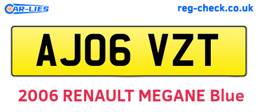 AJ06VZT are the vehicle registration plates.