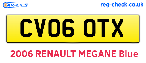 CV06OTX are the vehicle registration plates.