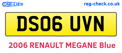 DS06UVN are the vehicle registration plates.