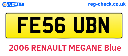 FE56UBN are the vehicle registration plates.