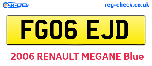 FG06EJD are the vehicle registration plates.