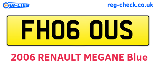 FH06OUS are the vehicle registration plates.