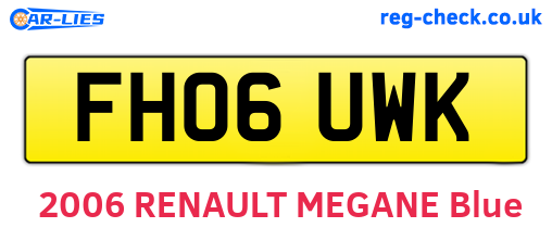 FH06UWK are the vehicle registration plates.