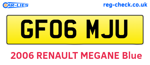 GF06MJU are the vehicle registration plates.
