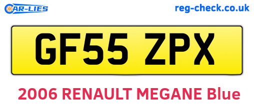GF55ZPX are the vehicle registration plates.