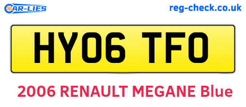 HY06TFO are the vehicle registration plates.