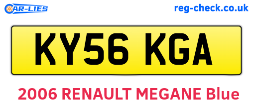 KY56KGA are the vehicle registration plates.