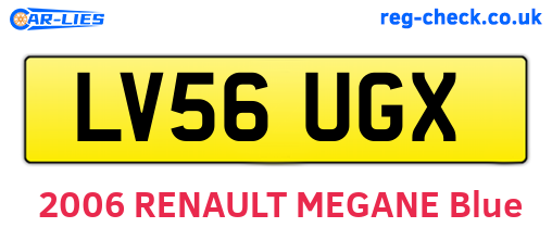 LV56UGX are the vehicle registration plates.